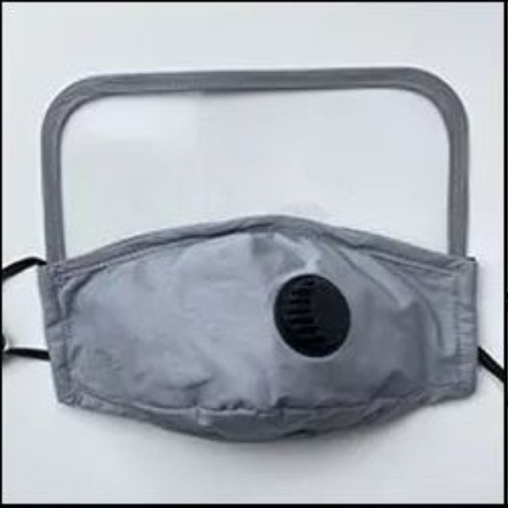 Gray Reusable/Washable Face Mask with Shield